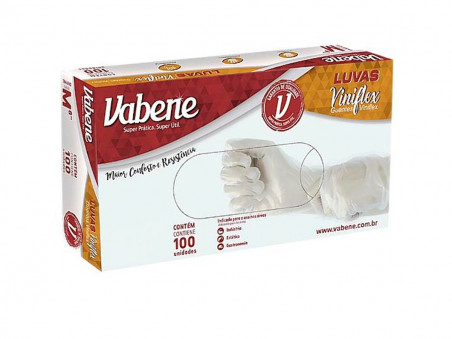 LUVAS VINIL BRANCA   P.INDUST.C/PO C/100