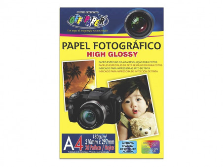 PAPEL FOTO BRANCO A4 180G.20F