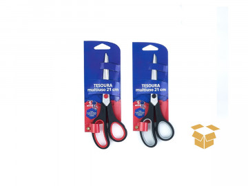 TESOURA 21CM EMBORRACHADA C/12