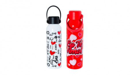 GARRAFA ALUMINIO LOVE C/ALCA 600ML.