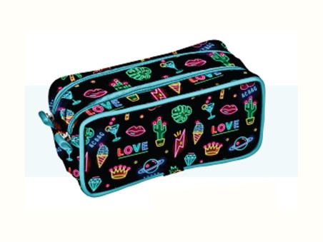 BOLSINHA EST.PRETA C/DESENHO NEON 2D.