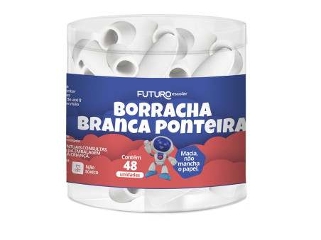 BORRACHA PONTEIRA BRANCA C/48
