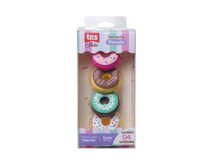 BORRACHA PLASTICA DONUTS C/4