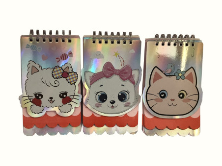 CADERNETA ESP.120F.GATO HOLOG.14X21