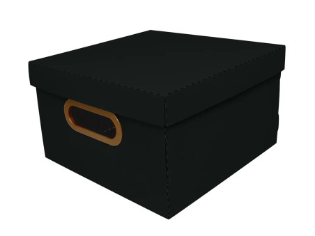 CAIXA 29X29X15CM.LINHO PRETA MEDIA