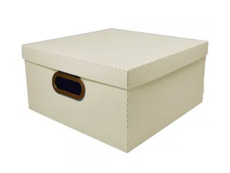 CAIXA 35X35X16CM.LINHO CINZA