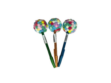 CANETA ESF.POMPOM BOLINHAS...