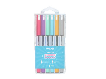 CANETA GEL 06 CORES CANDY...