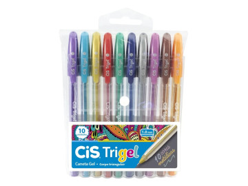 CANETA GEL 10 CORES METALICA