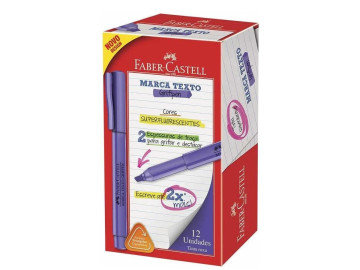 CANETA DESTACA TEXTO ROXO...