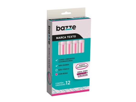 CANETA DESTACA TEXTO ROSA BAZZE C/12