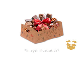 CESTA 27X19X10 KRAFT FLORES...