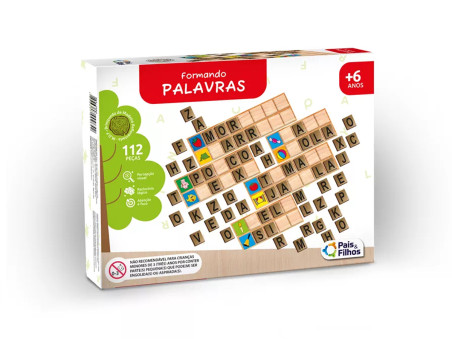 JOGO FORMANDO PALAVRAS PECAS MADEIRA