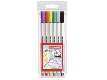 CANETA BRUSH 06 CORES PEN...