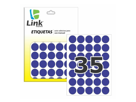 ETIQUETA REDONDA 19MM AZUL C/210