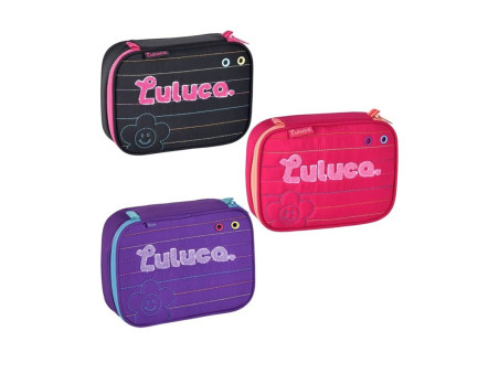 BOLSINHA EST.LULUCA PRETA C/ROSA 1D.