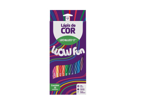 LAPIS COR  12 CORES REDONDO WOW FUN