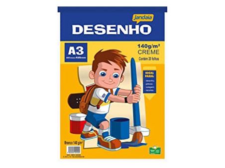 BLOCO DESENHO A3 CREME 140G.BASIC 20F.