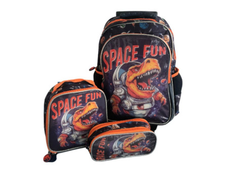 KIT MOCHILA+LANCH+EST.SPACE FUN 50CM.2D.