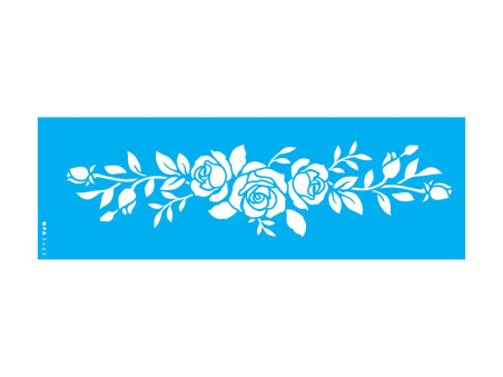 STENCIL FLORES ROSA 10X30 3463