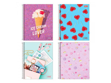 CADERNO UNIV.160F.10M.VIBE...