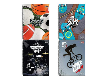 CADERNO UNIV.160F.10M.VIBE...
